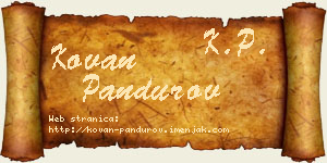 Kovan Pandurov vizit kartica